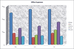 Microsoft Excel 2013 column charts