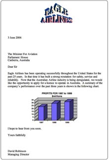 Microsoft Word 2003 charts