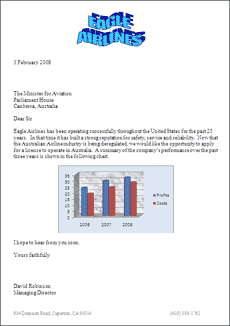 Microsoft Word 2007 charts